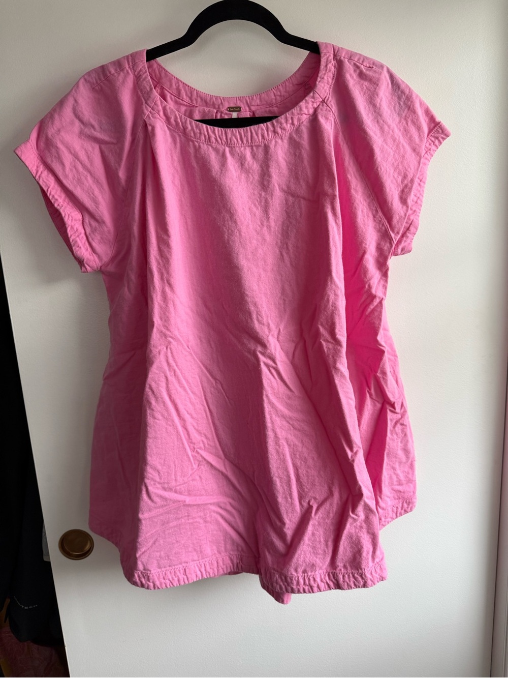 Free People Bubblegum Pink Cotton Short Sleeve Tunic